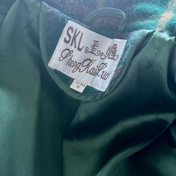 Vintage Green Plaid Coat - Picture 6 of 7